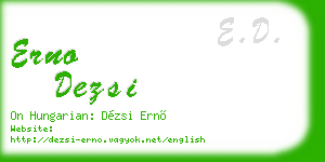 erno dezsi business card